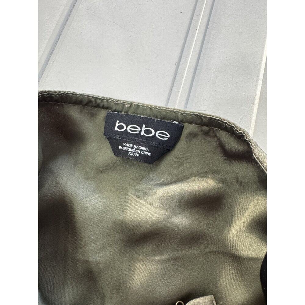 BEBE Women's Halter Neck Zip Up Jumpsuit Olive Green Size XS - Picture 4 of 6